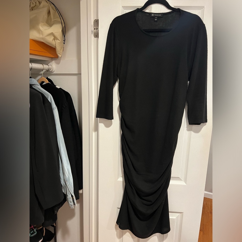 INC International Concepts Black Long Sleeve Dress